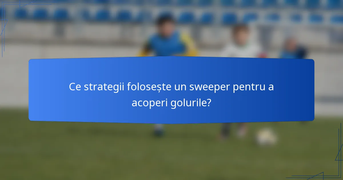 Ce strategii folosește un sweeper pentru a acoperi golurile?